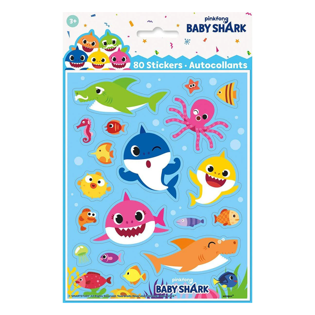 Baby Shark stickers, 80 stickers