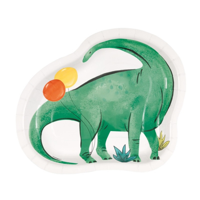 Dinosaurs Dinosaur-Shaped 8.25" Plates, 8ct