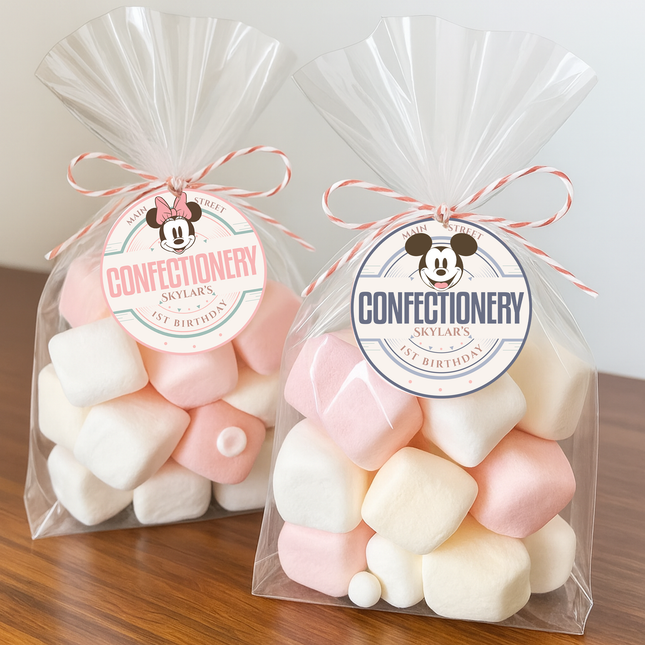 Mickey & Minnie Cardstock Confectionery Candy Labels 10 ct