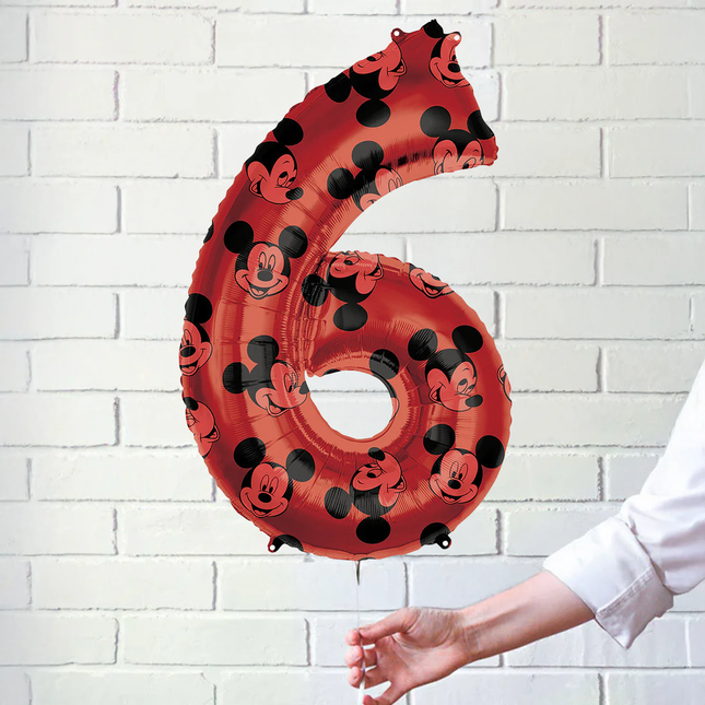 Mickey Mouse 6 Number Foil Balloon 26″