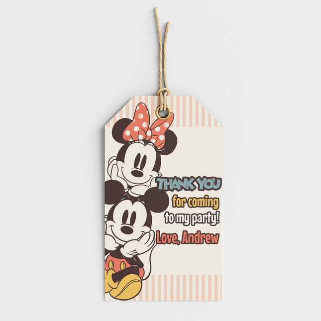 Mickey And Minnie Mouse Retro Custom Thank You Cards, 8 ct
