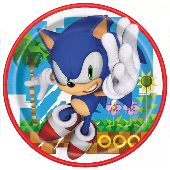 Sonic the Hedgehog Paper Party Dinner Plates 9" 8ct