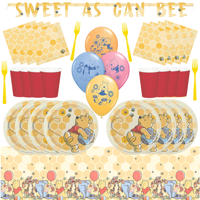 Winnie The Pooh Birthday Party Supplies Set for 24 Guests