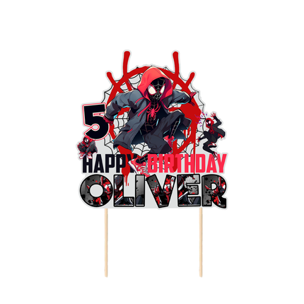 Miles Morales Spider-Man CardStock Cake Topper 7"