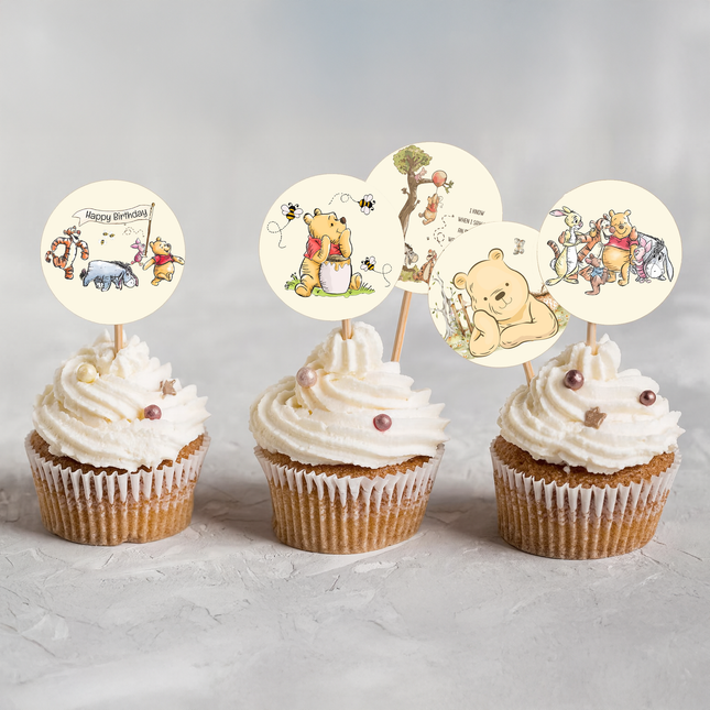 Winnie The Pooh Cupcake Toppers 3", 10 ct