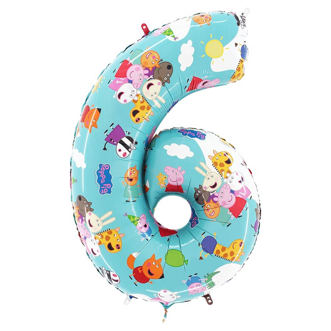 Peppa Pig Number Six Foil Balloon 26" 