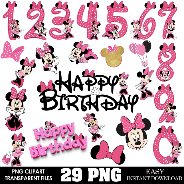 29 Minnie Mouse High Quality Clipart Png Files Instant Download