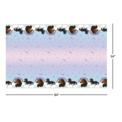 Afro Unicorn Birthday Plastic Party Tablecloth