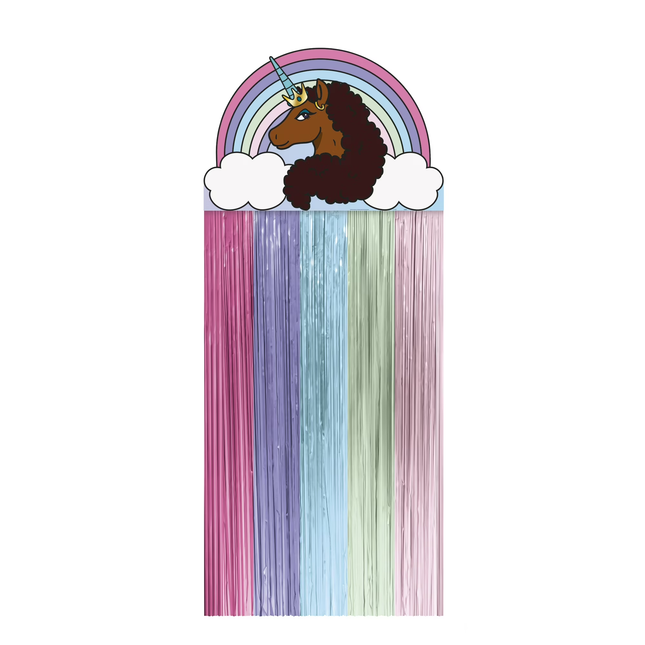Afro Unicorn Fringe Door Curtain Decoration 5.5ft x 2.5ft