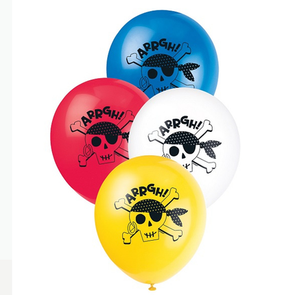 Ahoy Pirate 12" Latex Balloons, 8ct