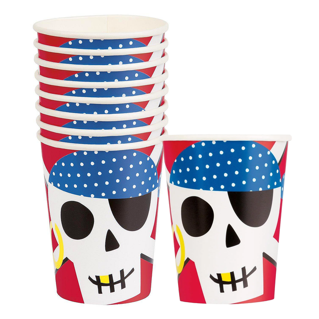 Ahoy Pirate 9oz Paper Cups, 8ct