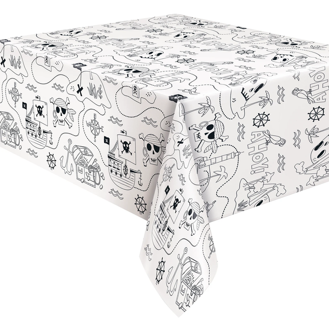 Ahoy Pirate Coloring Paper Table Cover, 54"x84"