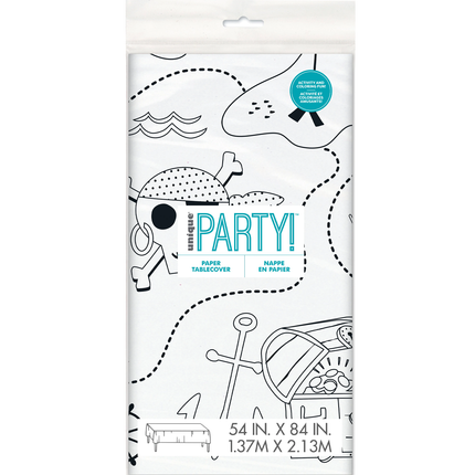 Ahoy Pirate Coloring Paper Table Cover, 54"x84"