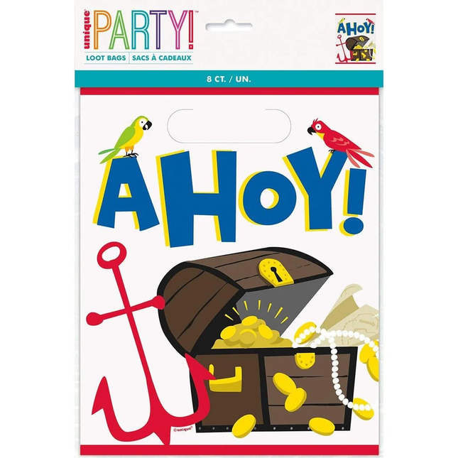 Ahoy Pirate Loot Bags, 8ct