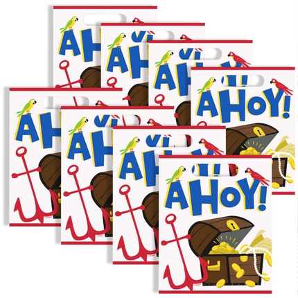 Ahoy Pirate Loot Bags, 8ct