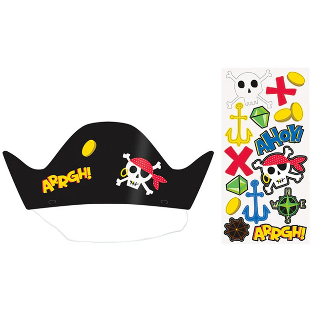 Ahoy Pirate Party Hats, 8ct