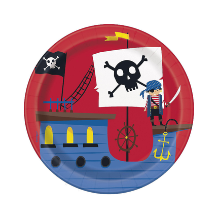 Ahoy Pirate Round 7" Dessert Plates, 8ct