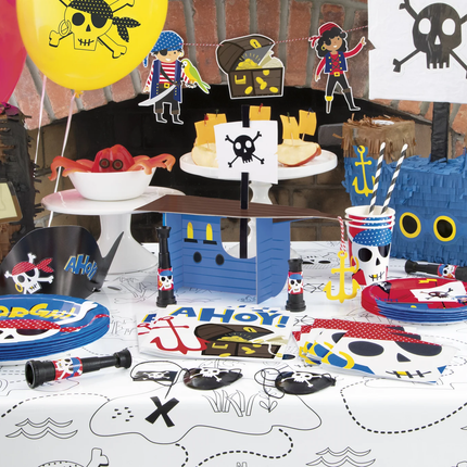 Ahoy Pirate Round 7" Dessert Plates, 8ct