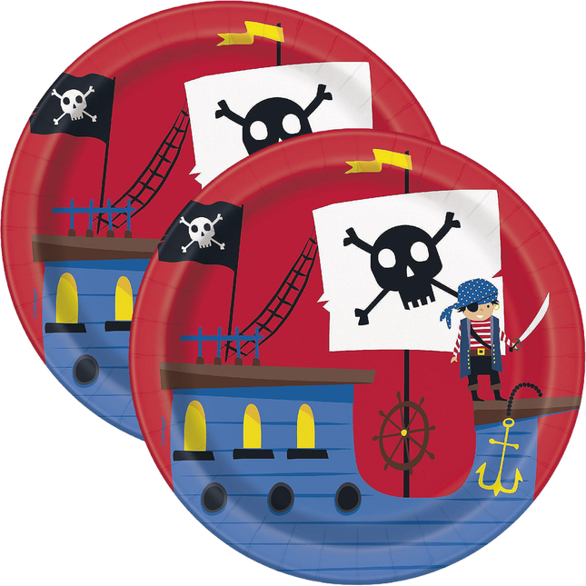 Ahoy Pirate Round 7" Dessert Plates, 8ct