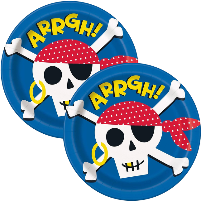 Ahoy Pirate Round 9" Dinner Plates, 8ct