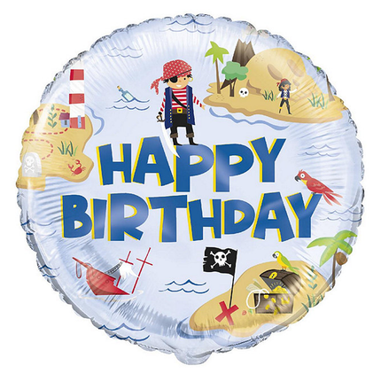 Ahoy Pirate Round Foil Balloon 18"