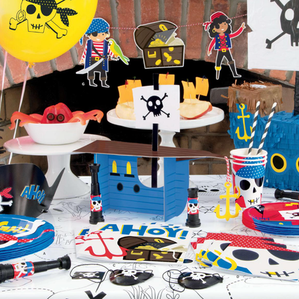 Ahoy Pirate Ship Centerpiece Decoration