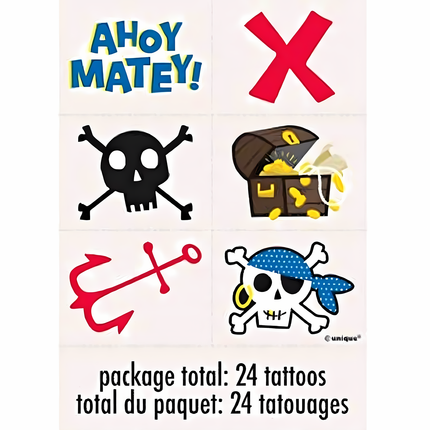 Ahoy Pirate Tattoos, 24ct