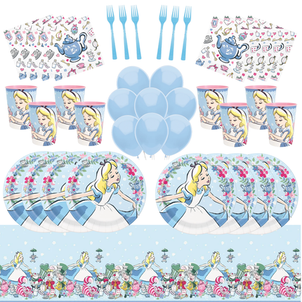Alice in Wonderland Birthday Party Supplies Set for 8 Guests