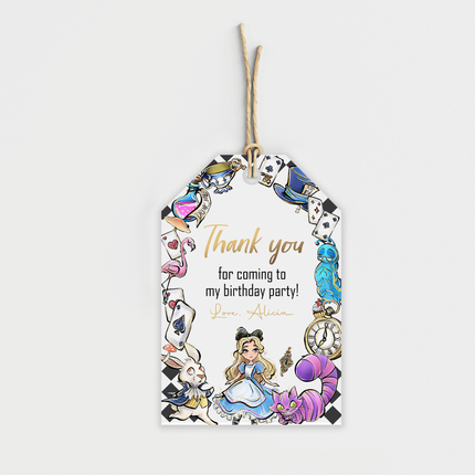 Alice in Wonderland Personalized Thank You Cards, 8 ct