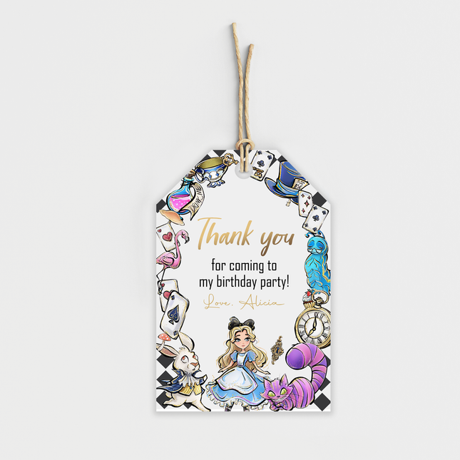 Alice in Wonderland Personalized Thank You Cards, 8 ct