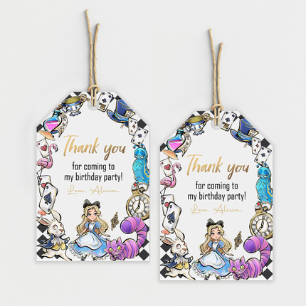 Alice in Wonderland Personalized Thank You Cards, 8 ct