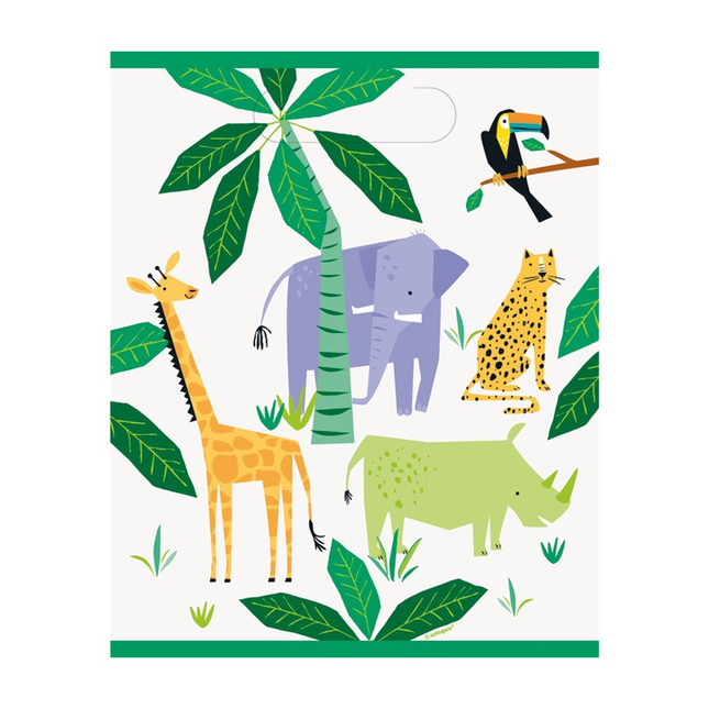 Animal Safari Loot Bags, 8ct