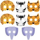 Animal Safari Paper Masks, 8ct