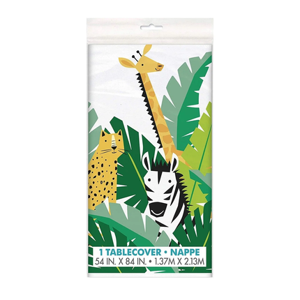 Animal Safari Plastic Table Cover, 54"x84"