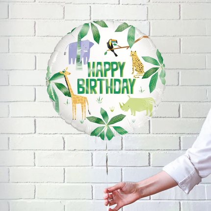 Animal Safari set component: Animal Safari Round Foil Balloon 18", Package