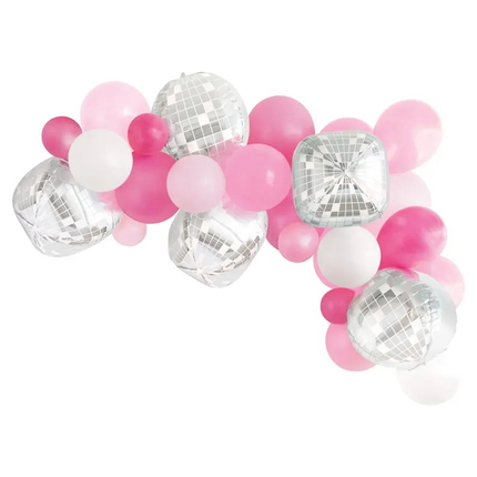 Assorted Pink & Clear Iridescent Sphere Latex Balloon Arch Kit, 25pc