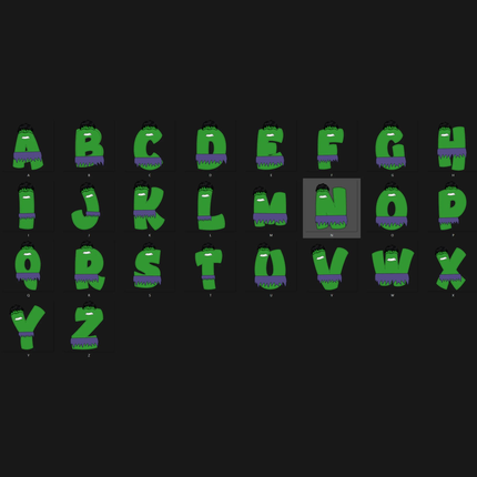 Avengers Doodle Alphabet Letters PNG Bundle Instant Download