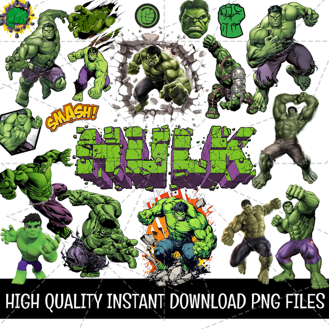 32 Hulk High Quality Png Files Instant Download