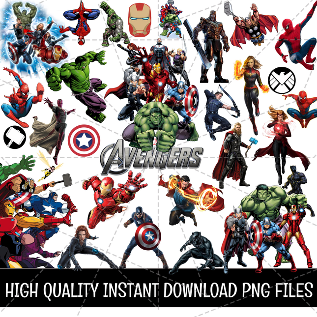 56 Avengers High Quality Clipart Png Files Instant Download