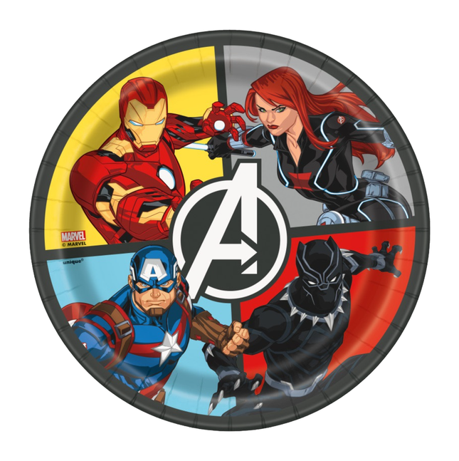 Avengers Round Dessert Plates 7", 8ct