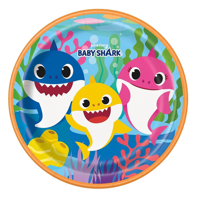 Baby Shark Dinner plates 9 inches