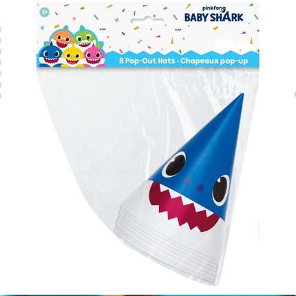 Baby Shark Party Hats 8 ct