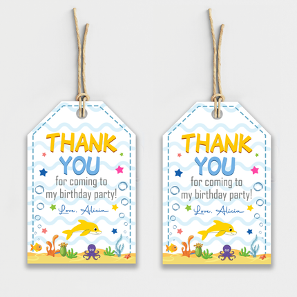 Under Sea Baby Shark Personalized Thank You Cards
