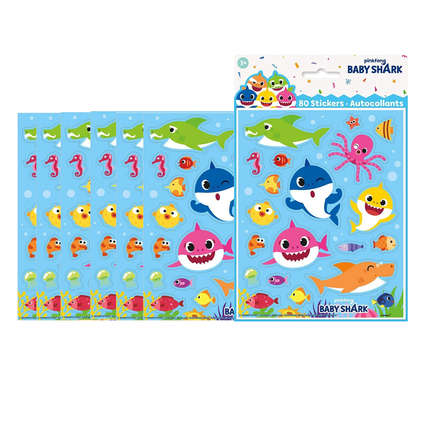 Baby Shark stickers, 80 stickers