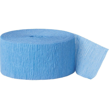 Baby Blue Crepe Paper Streamer, 81 ft