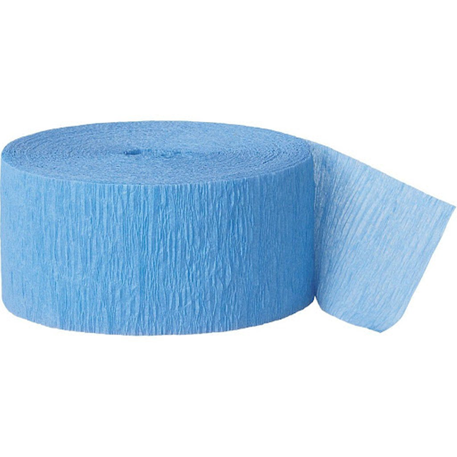 Baby Blue Crepe Paper Streamer, 81 ft