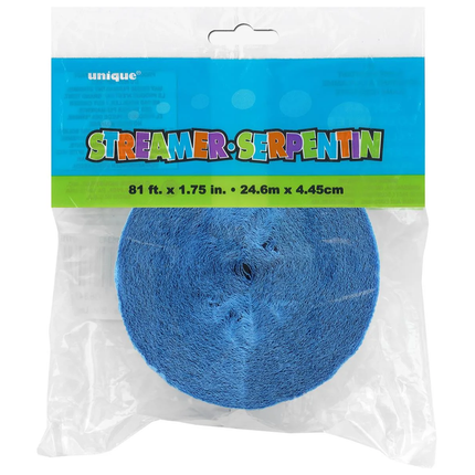 Baby Blue Crepe Paper Streamer, 81 ft