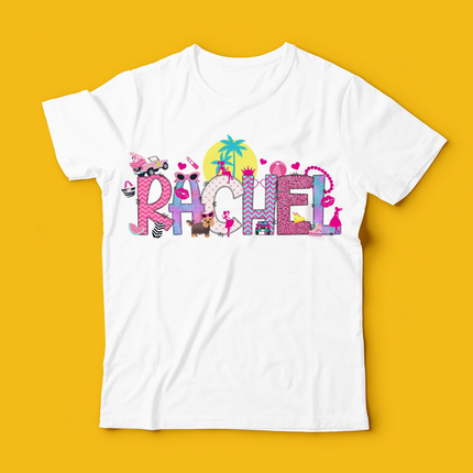 Barbie Doodle Alphabet Letters PNG Bundle Instant Download