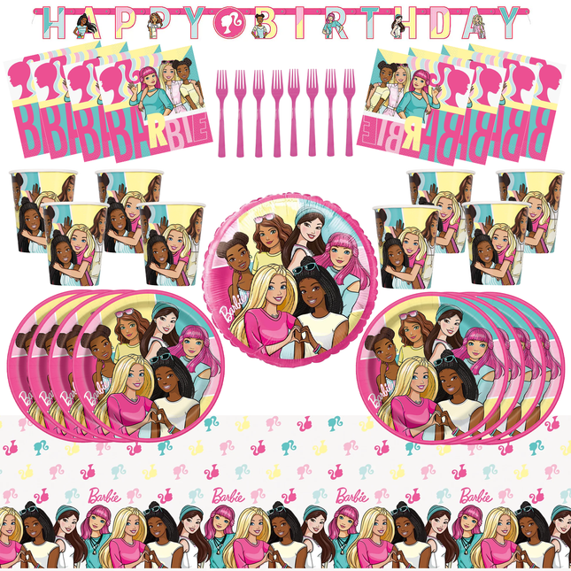 Barbie Birthday Party Supplies Set for 8 Guests