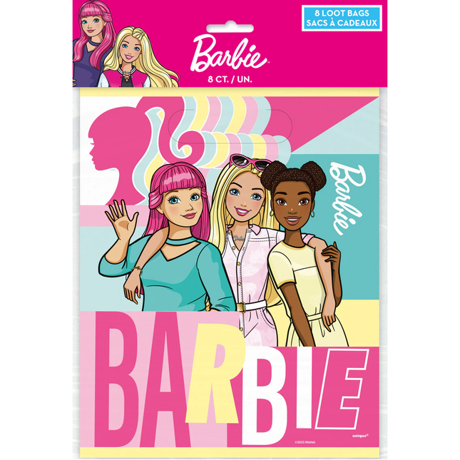 Barbie Birthday Plastic Favour Bags, 8 Count
